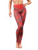 Tartan Red Leggings-High waisted leggings-bootysculpted