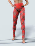 Tartan Red Leggings-High waisted leggings-bootysculpted