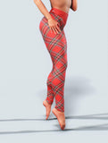 Tartan Red Leggings-High waisted leggings-bootysculpted