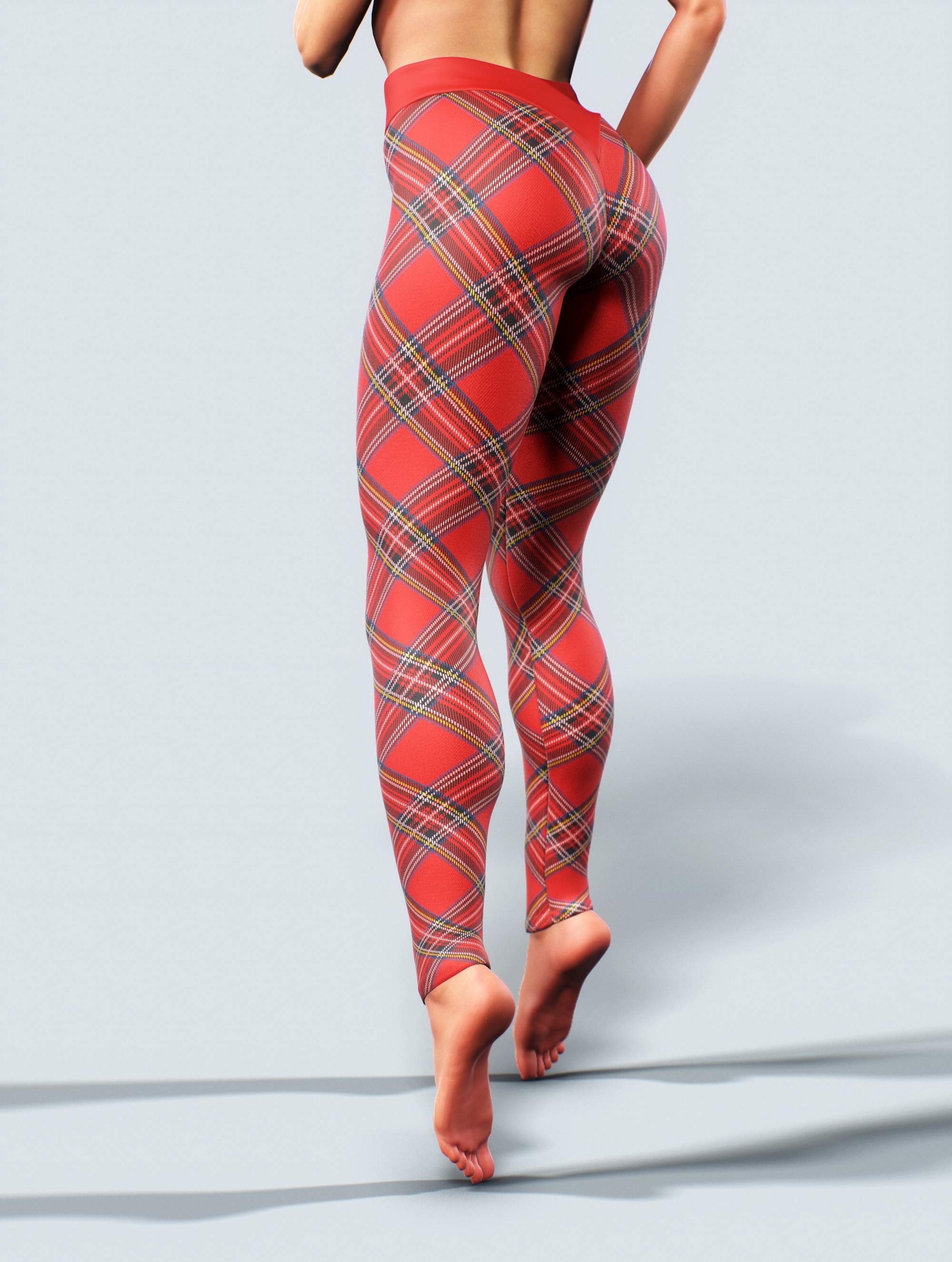 Tartan Red Leggings-High waisted leggings-bootysculpted