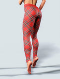 Tartan Red Leggings-High waisted leggings-bootysculpted