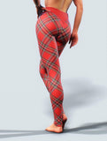 Tartan Red Leggings-High waisted leggings-bootysculpted