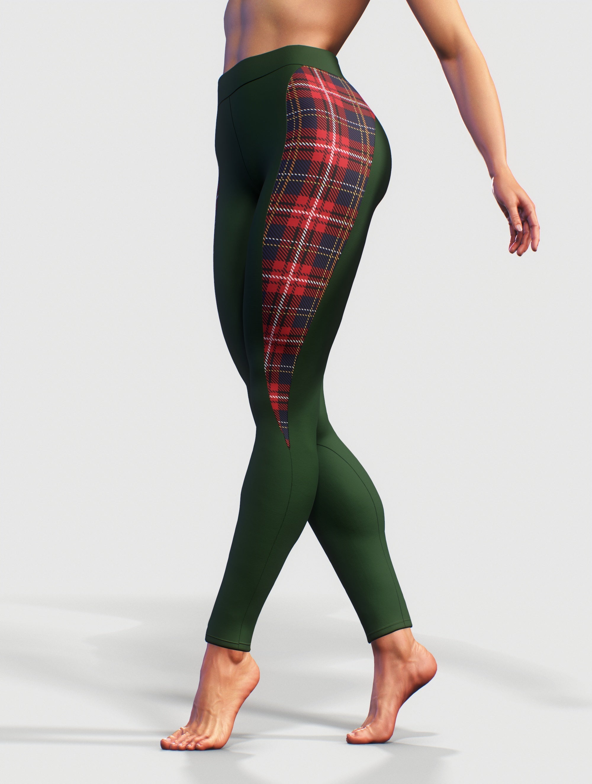 Tartan Shaping Leggings-High waisted leggings-bootysculpted