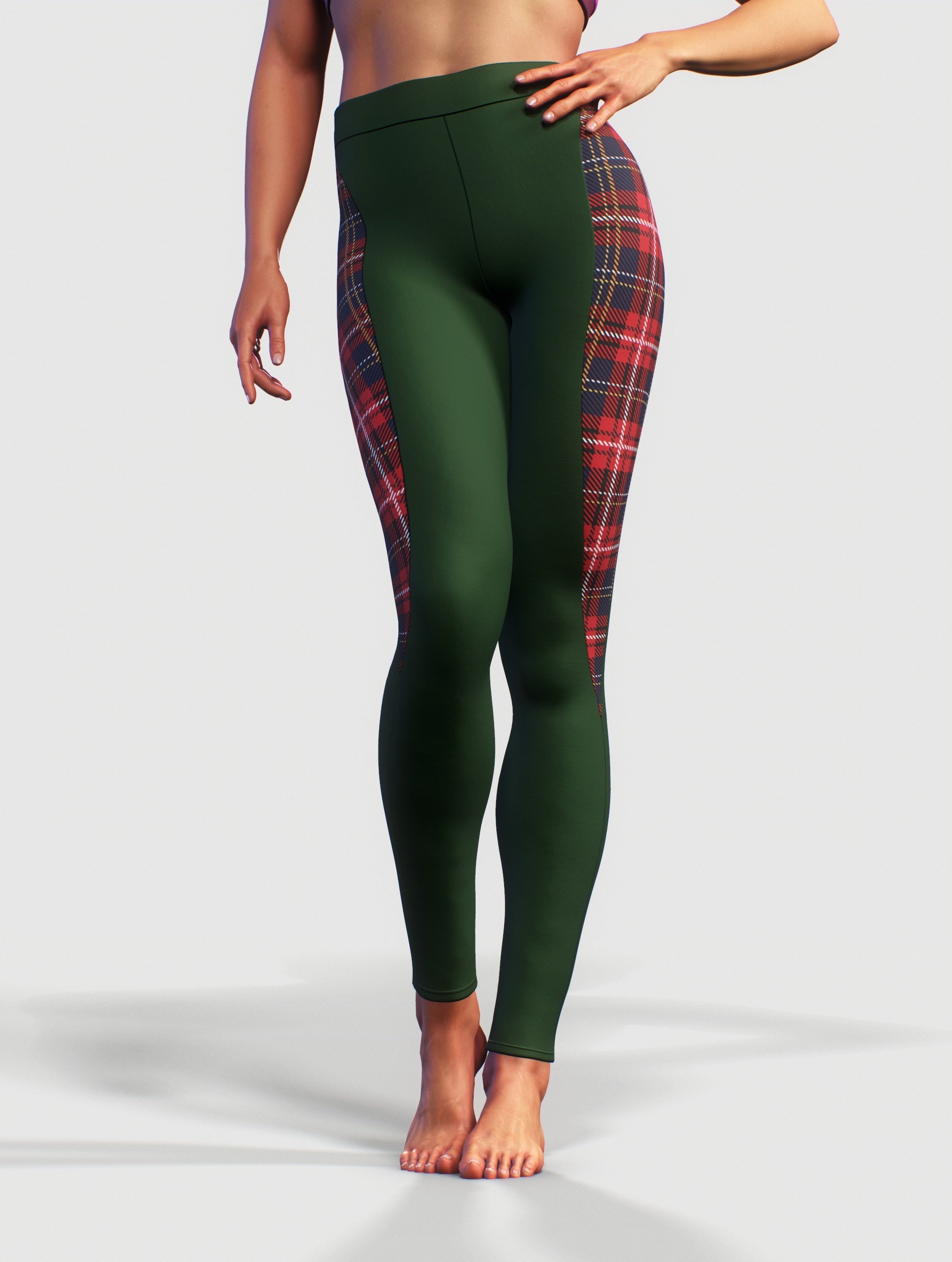 Tartan Shaping Leggings-High waisted leggings-bootysculpted