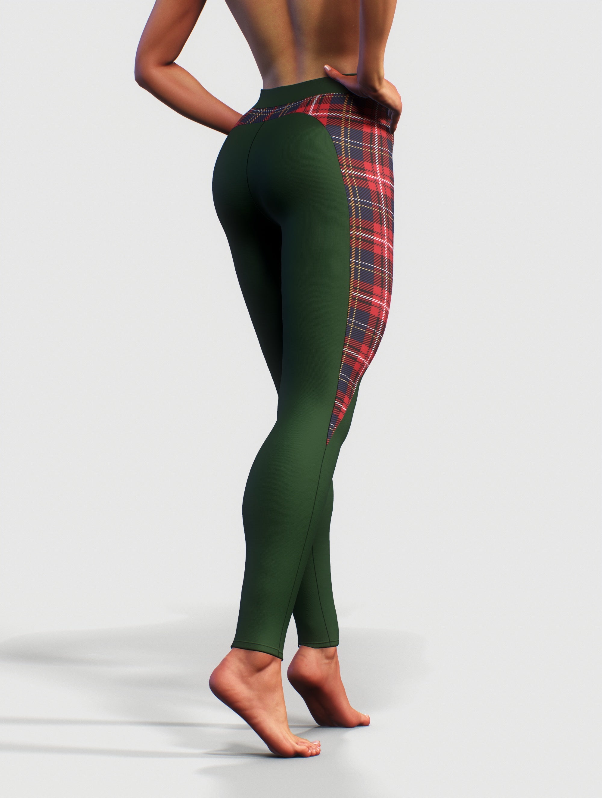 Tartan Shaping Leggings-High waisted leggings-bootysculpted