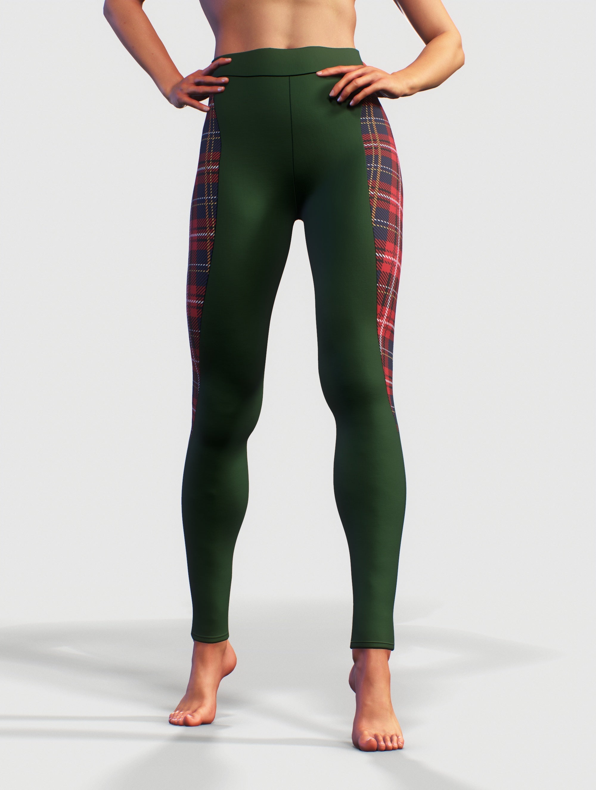 Tartan Shaping Leggings-High waisted leggings-bootysculpted