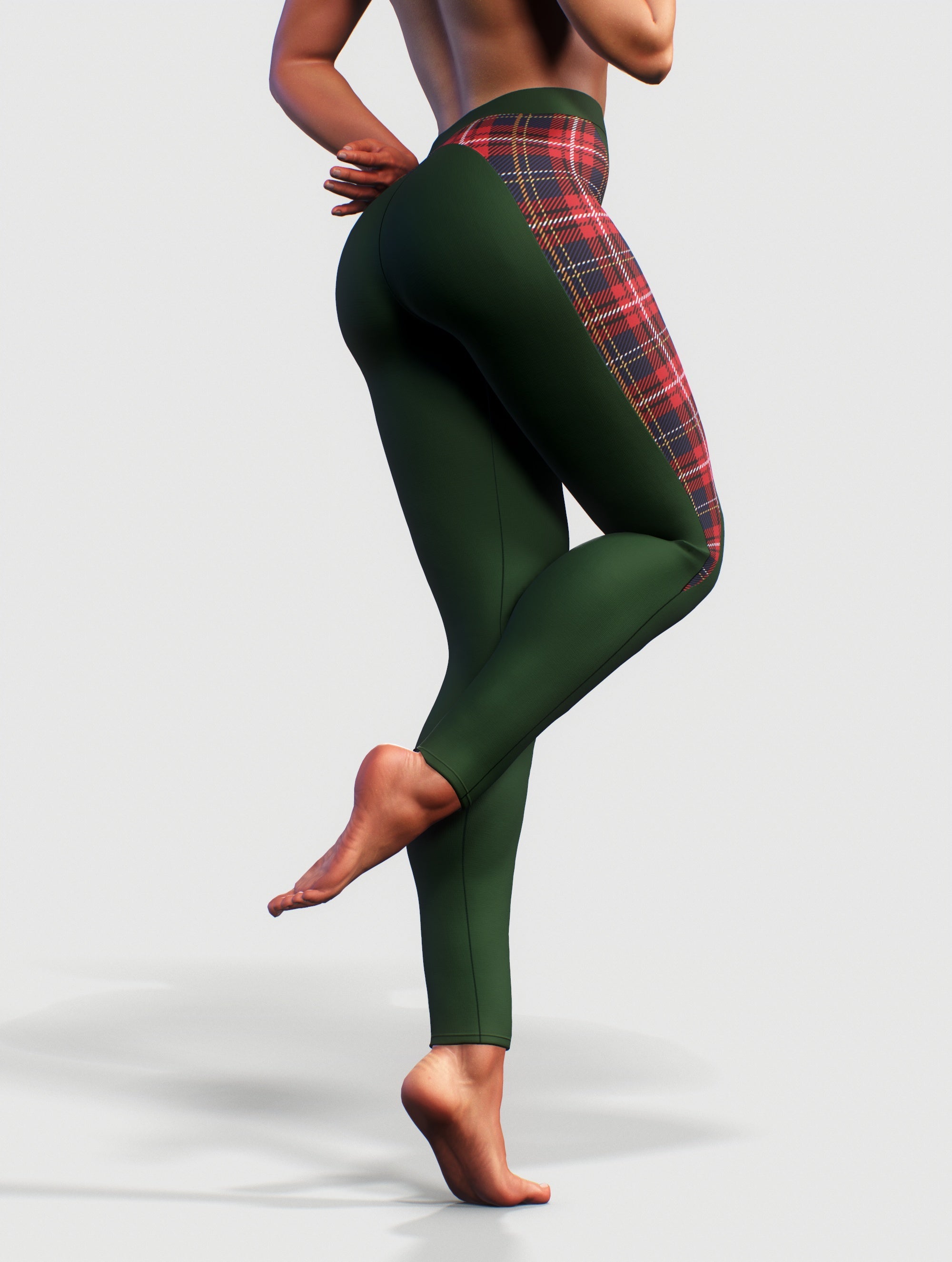 Tartan Shaping Leggings-High waisted leggings-bootysculpted