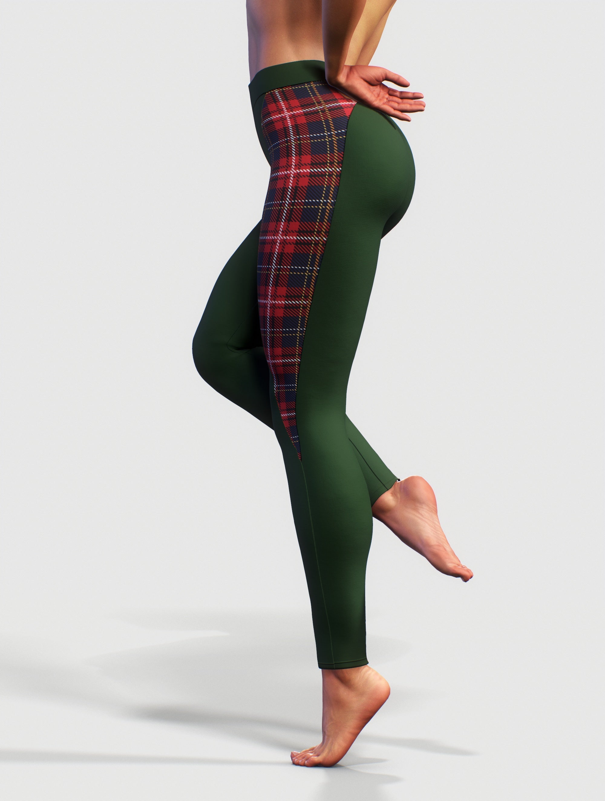 Tartan Shaping Leggings-High waisted leggings-bootysculpted
