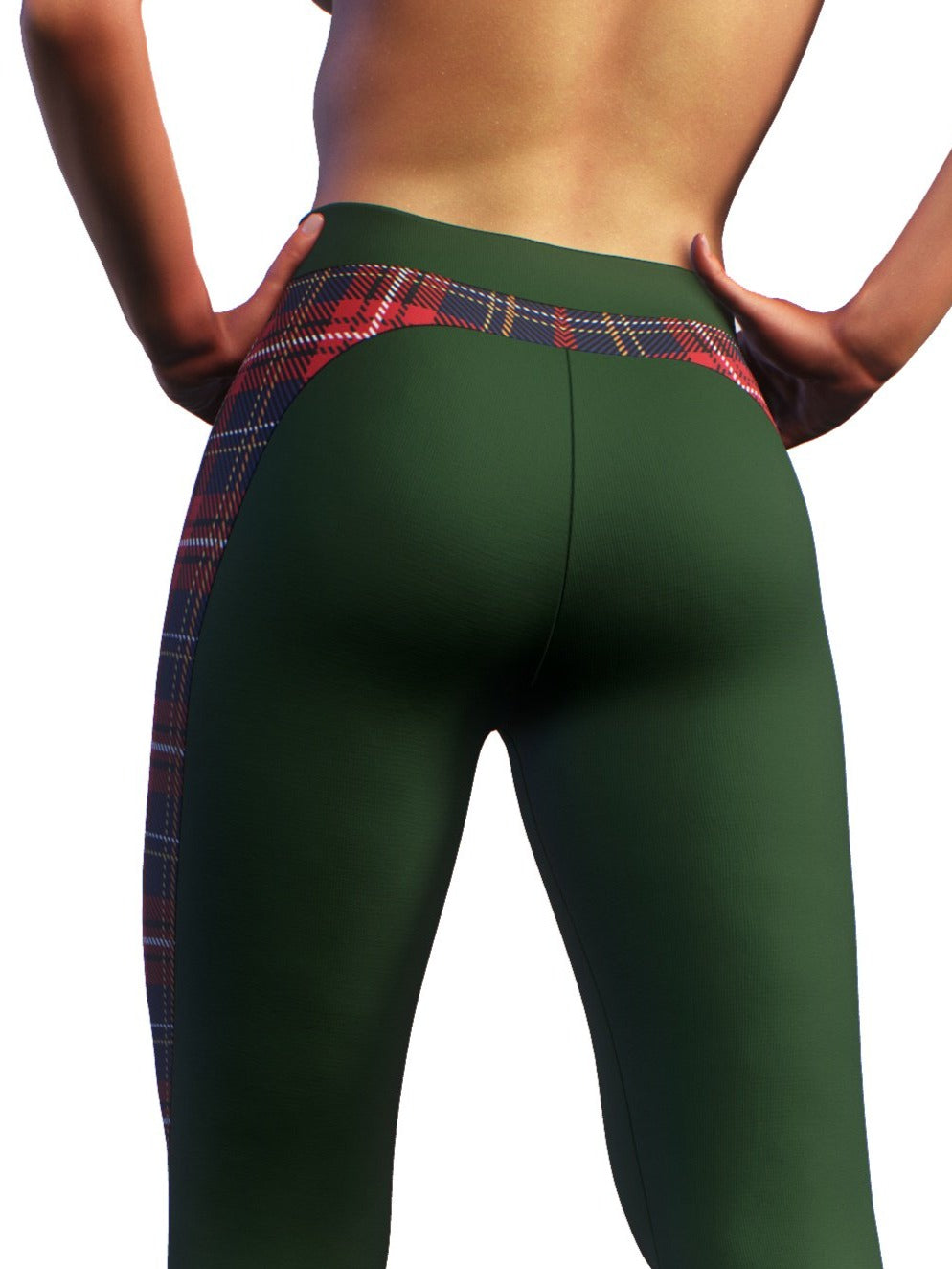 Tartan Shaping Leggings-High waisted leggings-bootysculpted