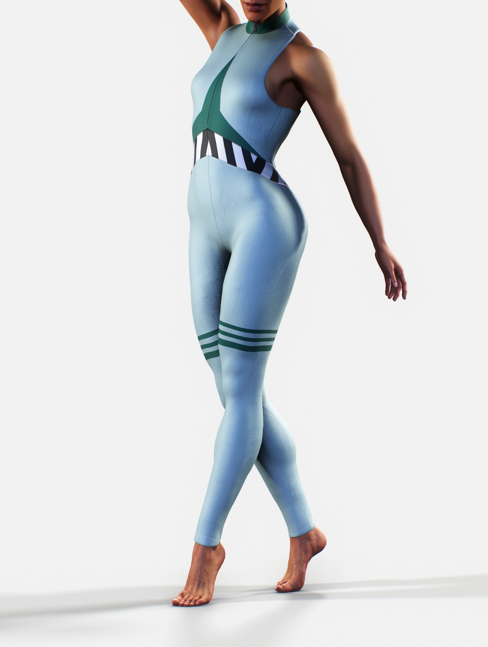 Turquoise Breeze Unitard-unitard-bootysculpted