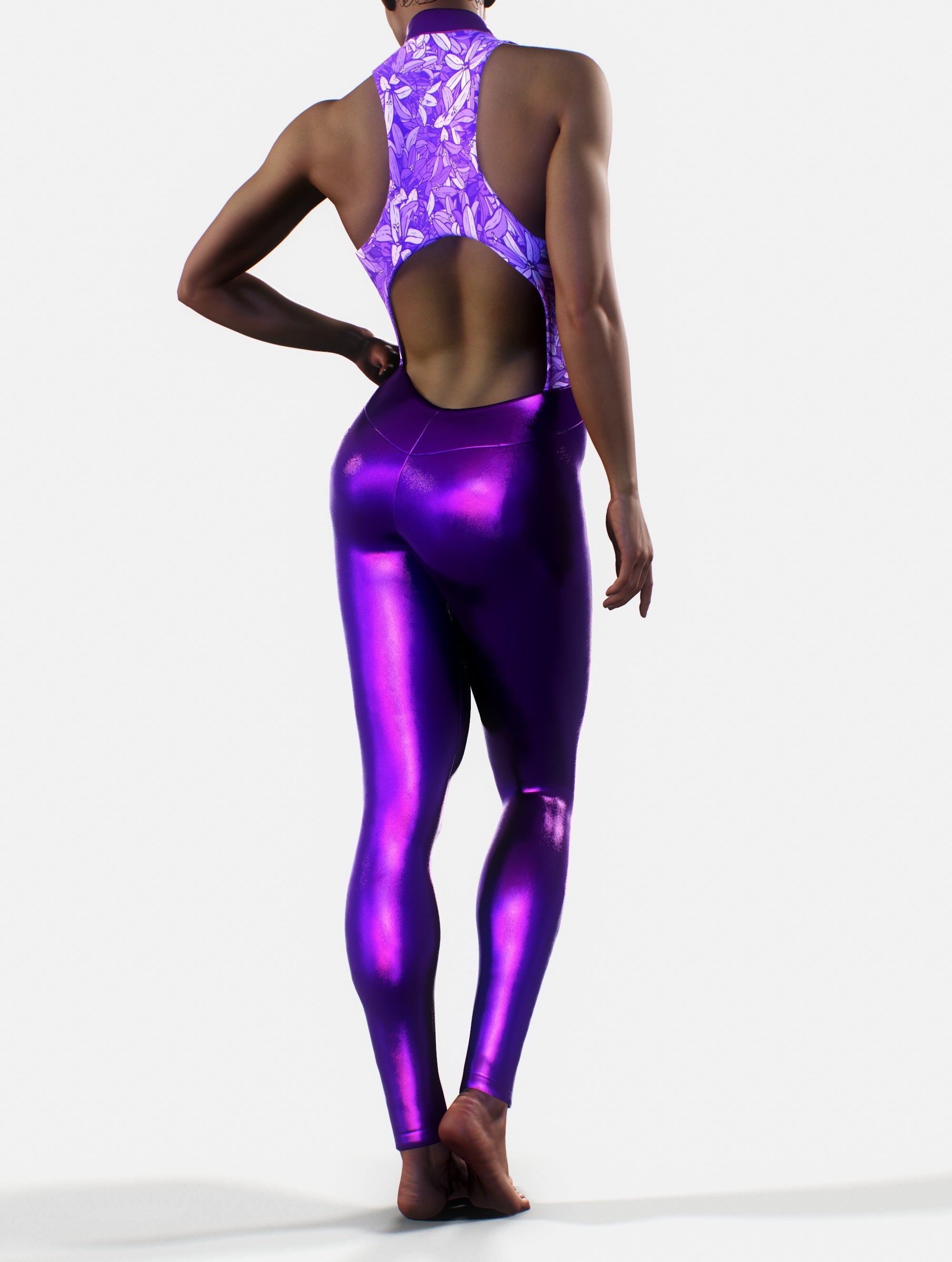 Violet Wildflower Playsuit-unitard-bootysculpted