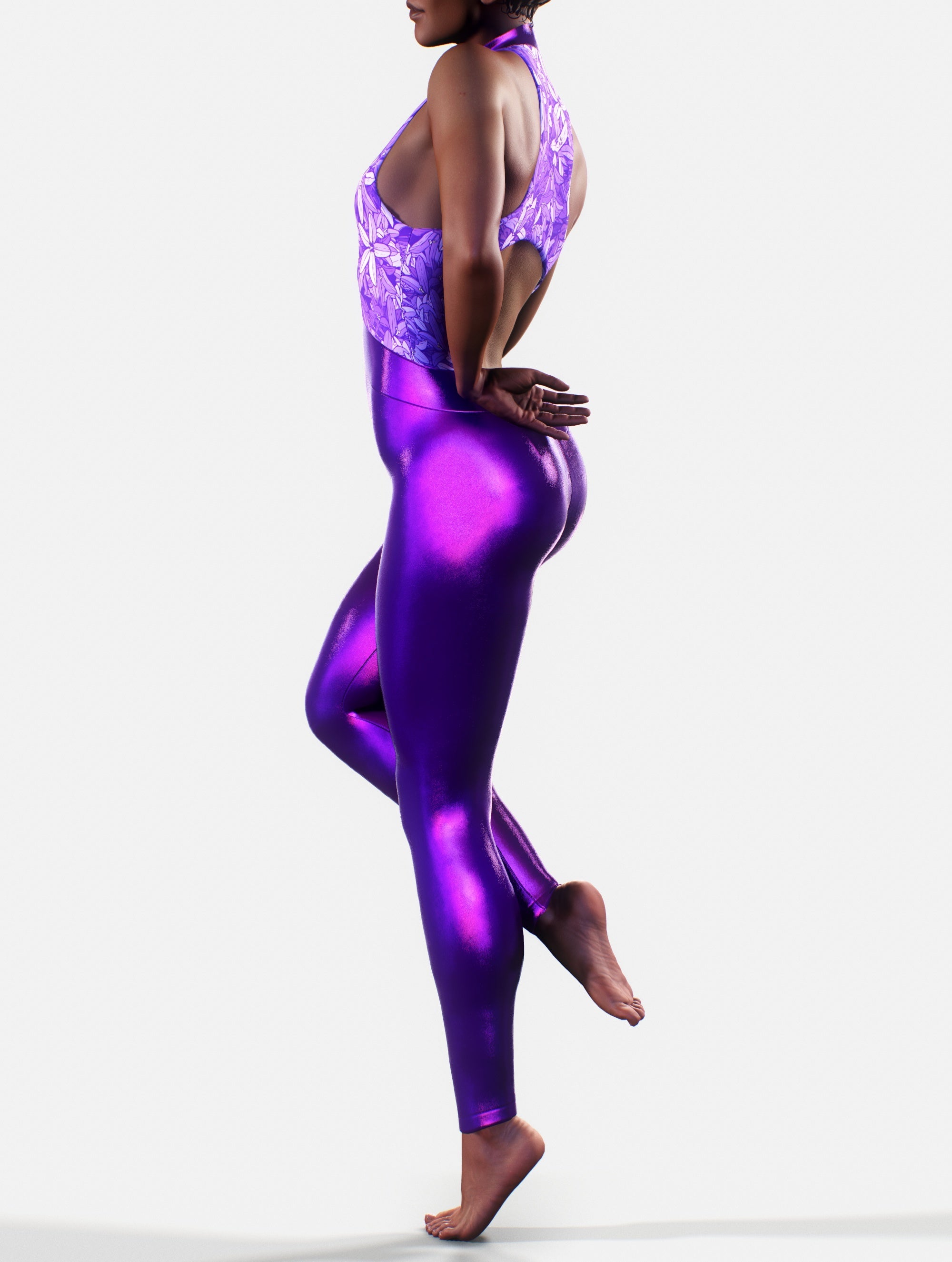 Violet Wildflower Playsuit-unitard-bootysculpted