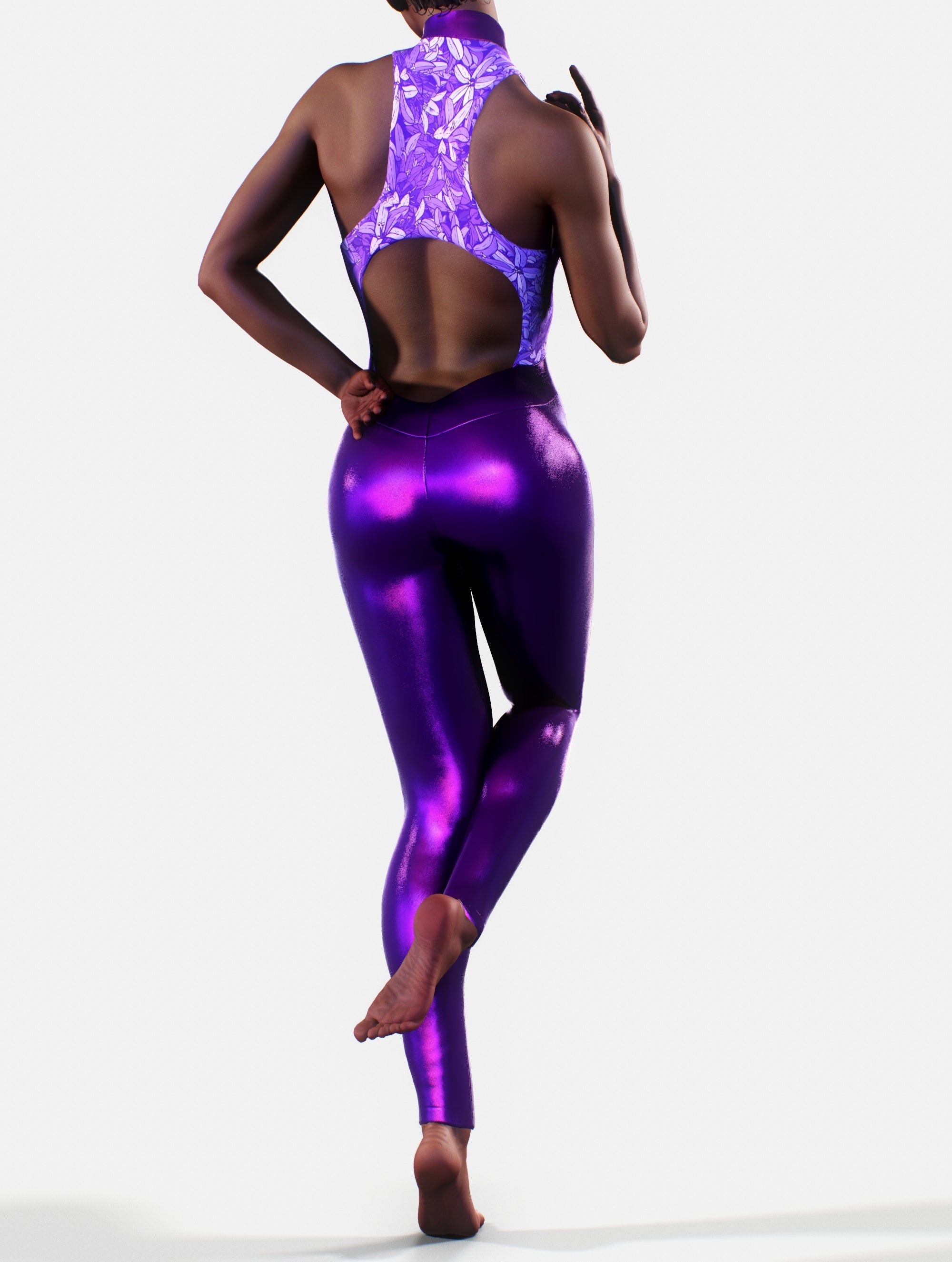 Violet Wildflower Playsuit-unitard-bootysculpted