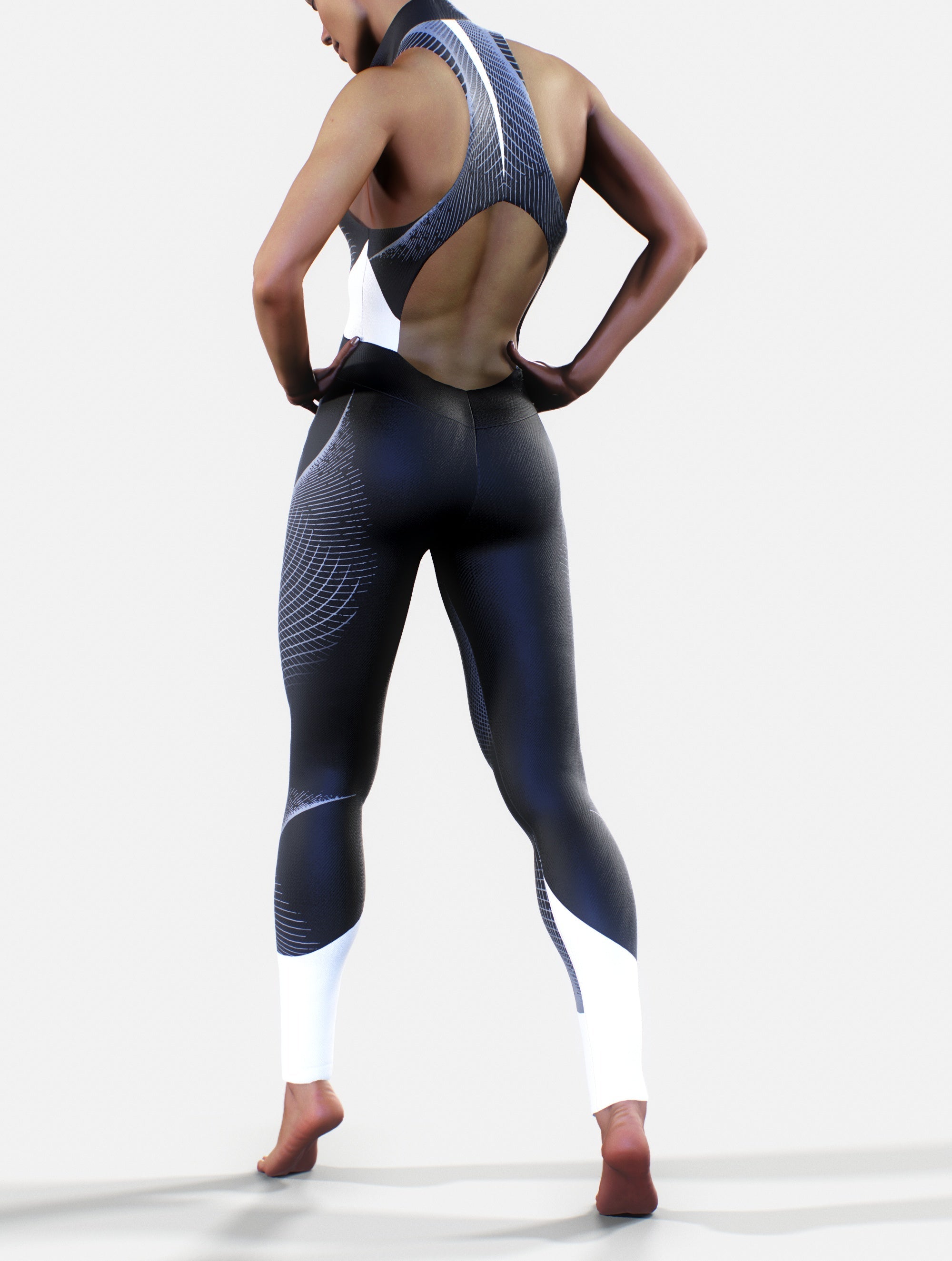 Waist-Shaping Queens Suit in Black-unitard-bootysculpted