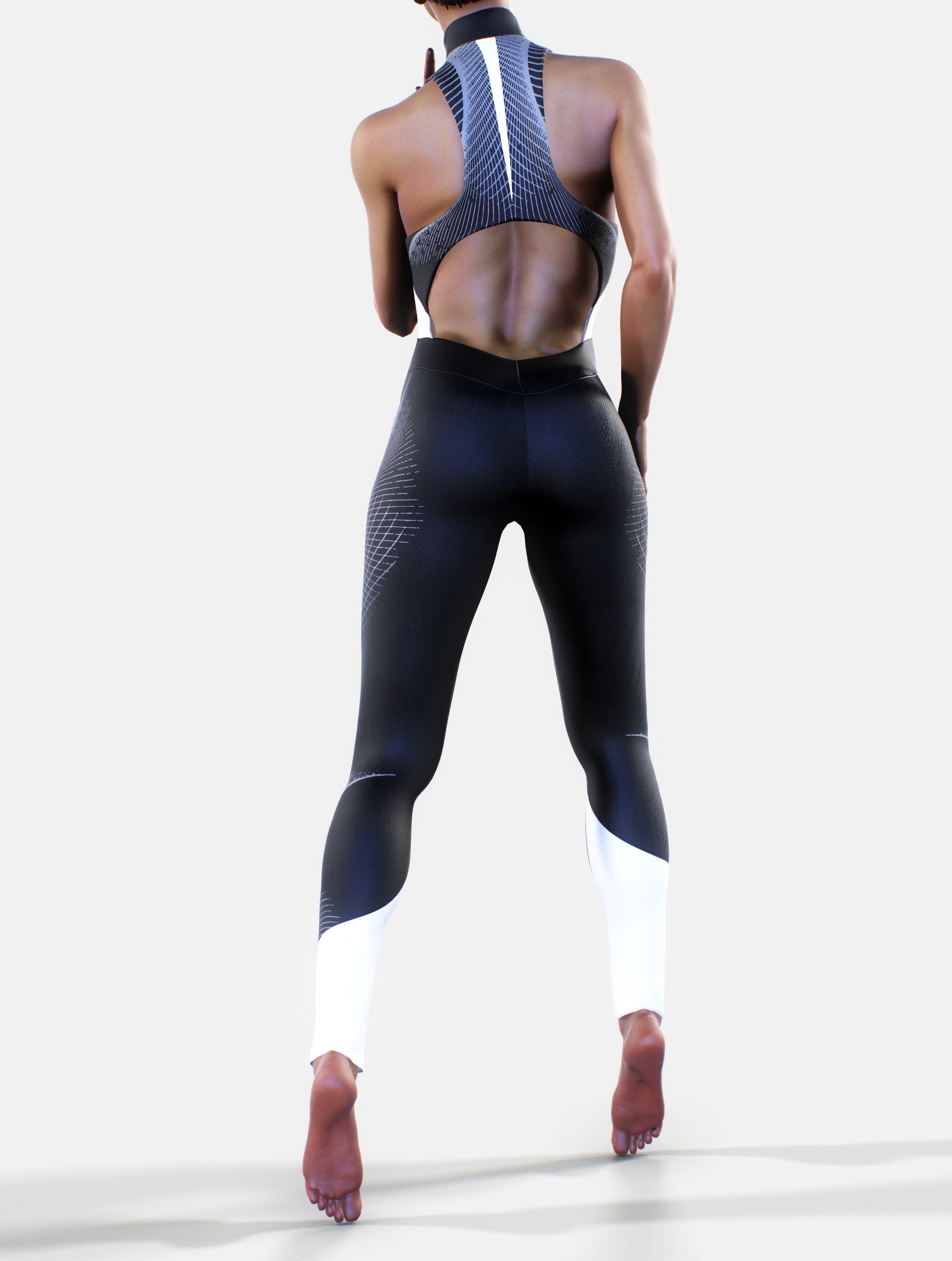 Waist-Shaping Queens Suit in Black-unitard-bootysculpted
