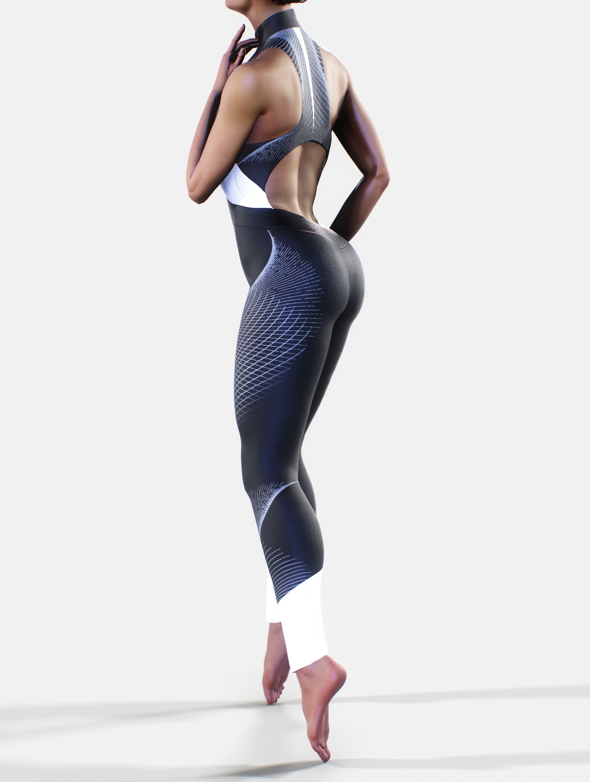 Waist-Shaping Queens Suit in Black-unitard-bootysculpted