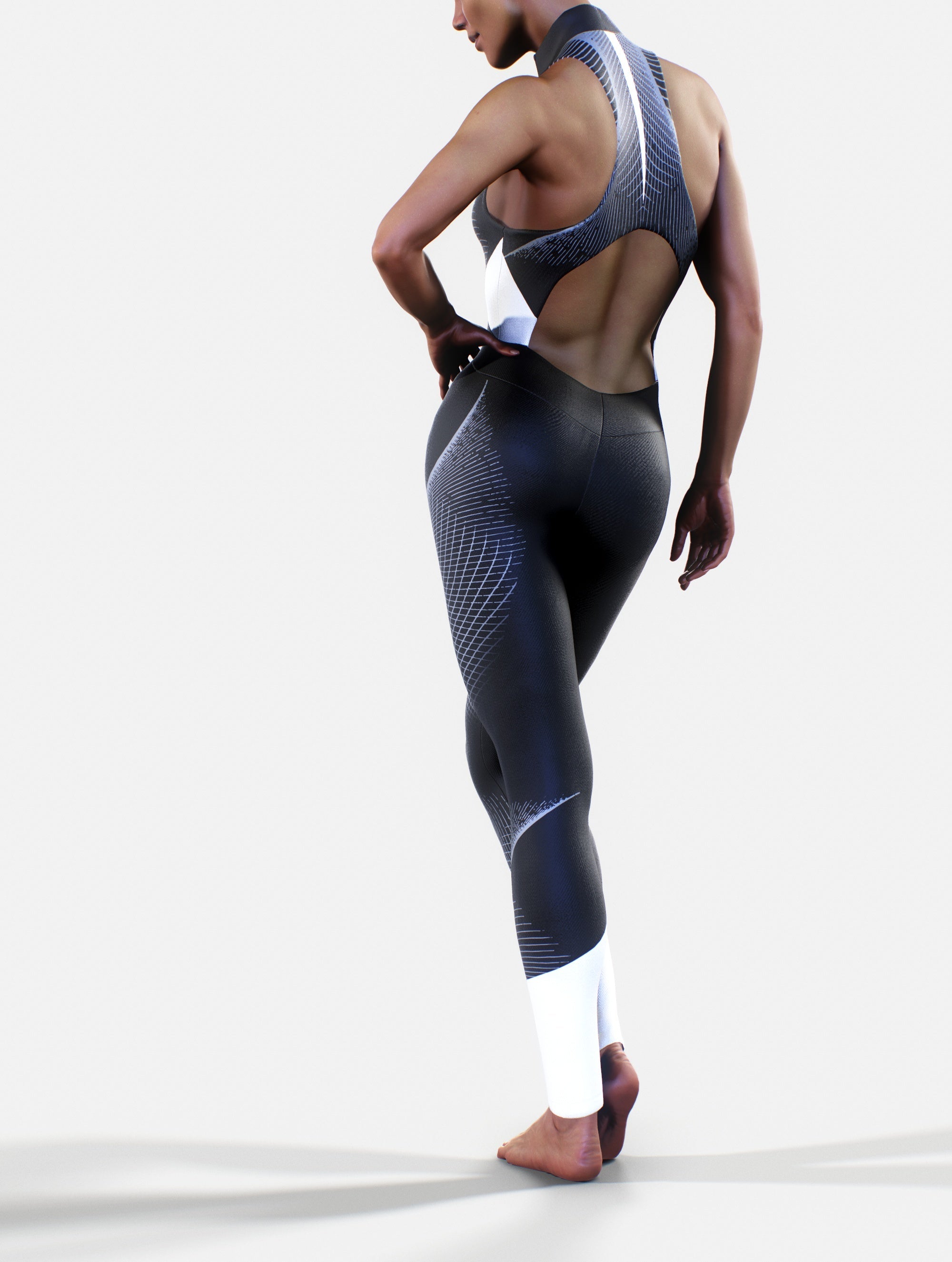 Waist-Shaping Queens Suit in Black-unitard-bootysculpted