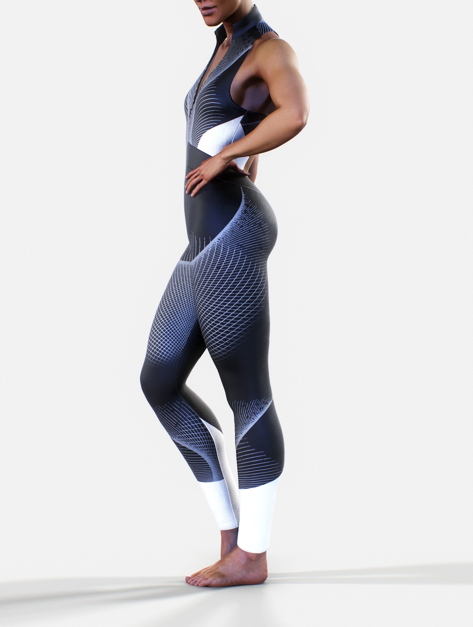 Waist-Shaping Queens Suit in Black-unitard-bootysculpted