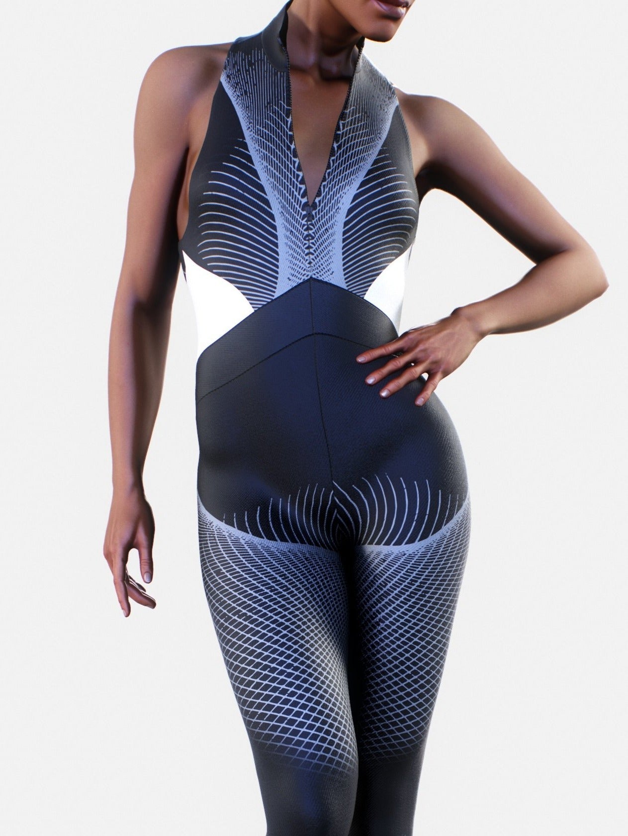 Waist-Shaping Queens Suit in Black-unitard-bootysculpted