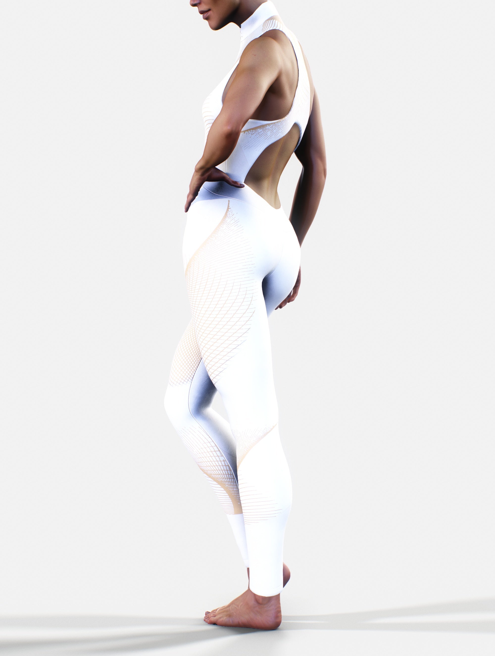 Waist-Shaping Queens Suit in Cream-unitard-bootysculpted