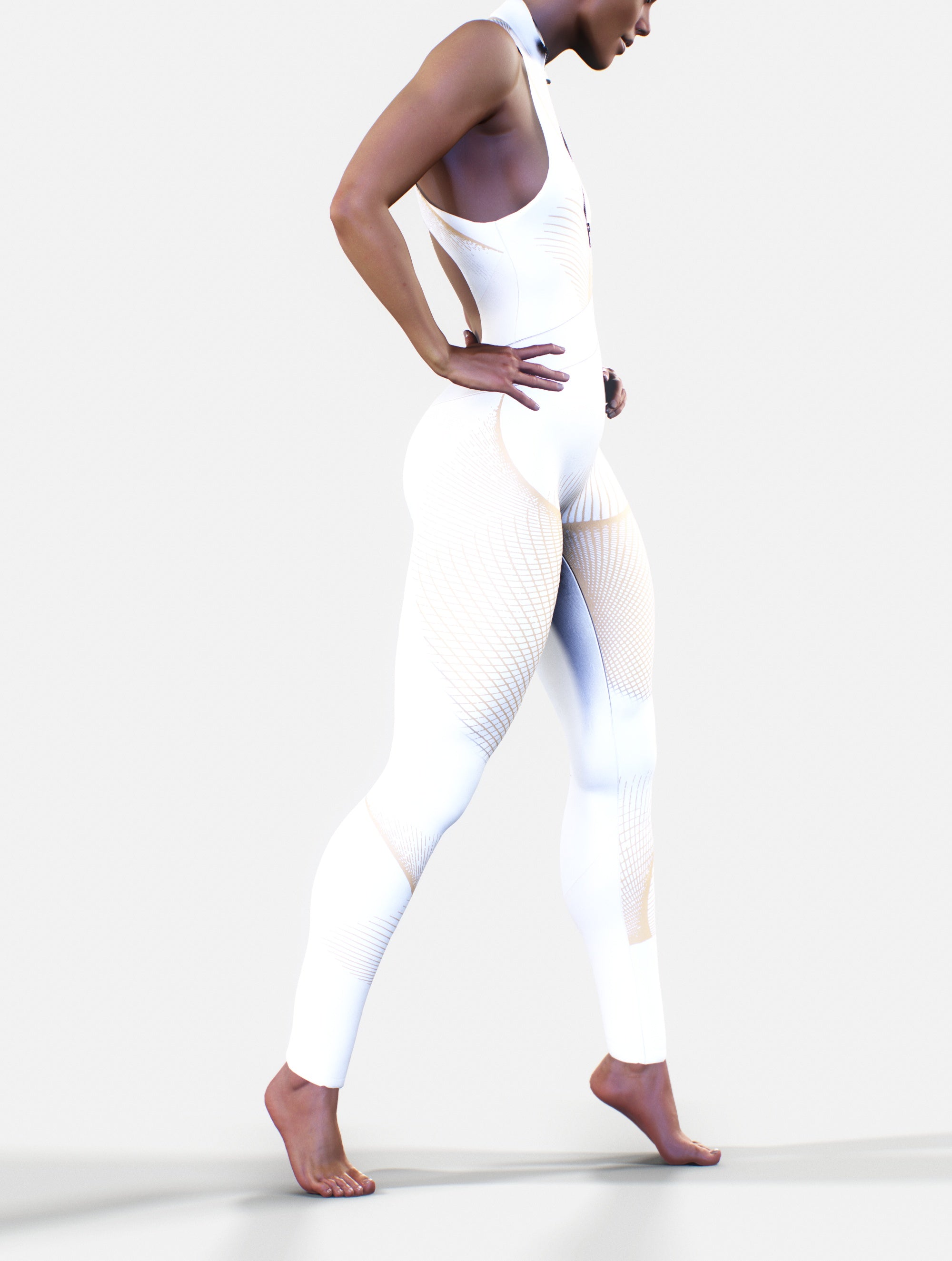Waist-Shaping Queens Suit in Cream-unitard-bootysculpted