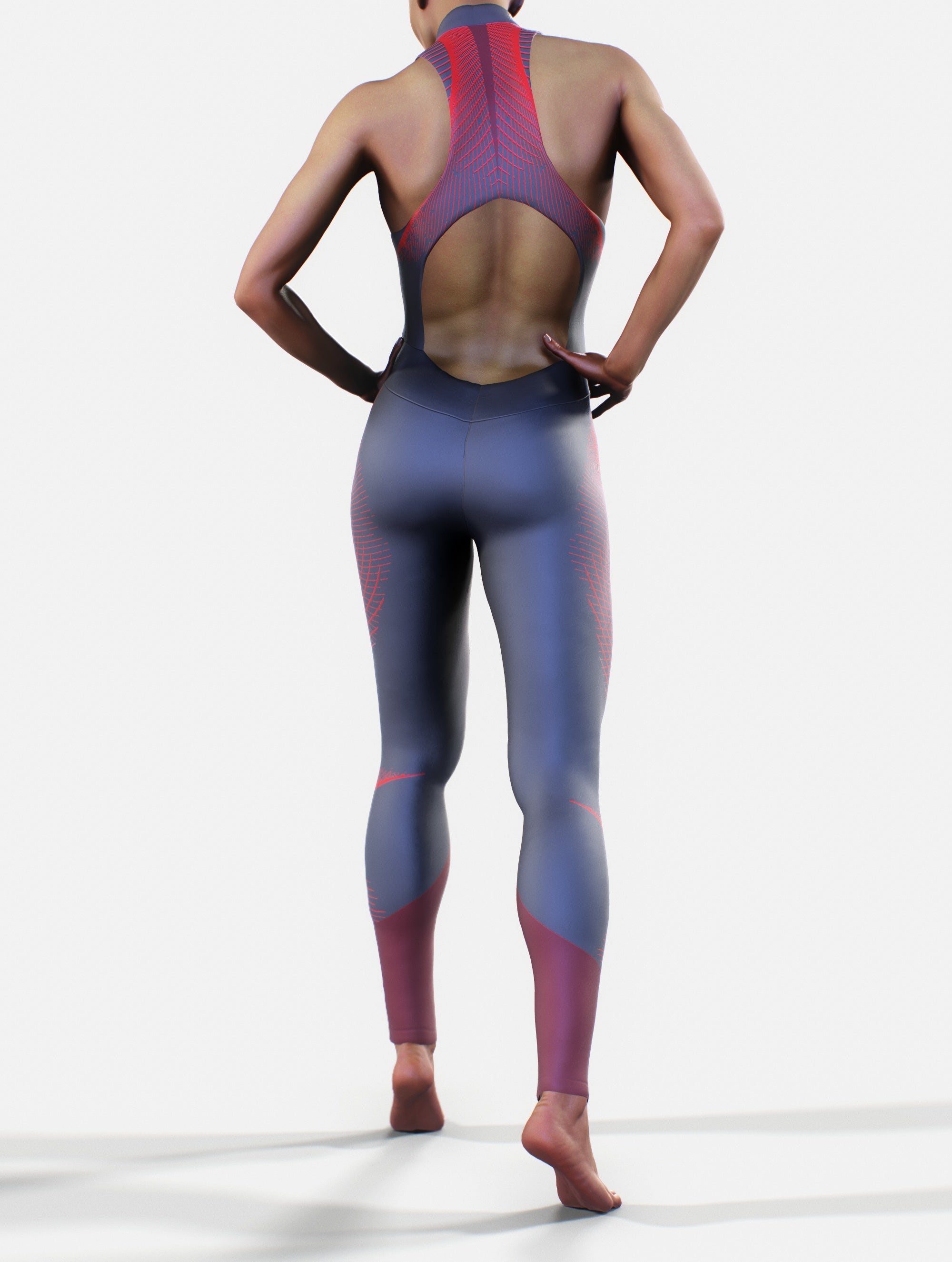 Waist-Shaping Queens Suit in Gray-unitard-bootysculpted