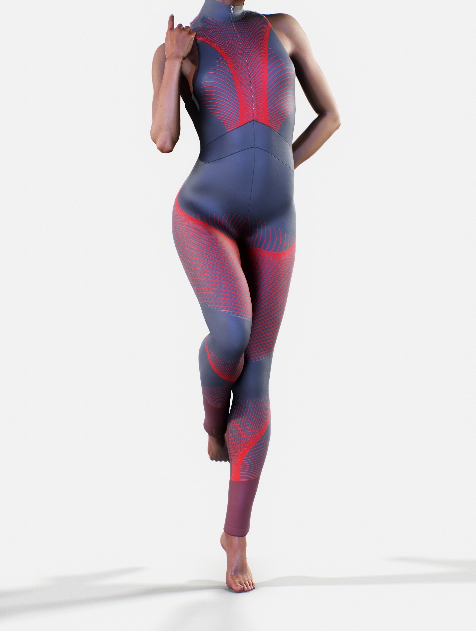 Waist-Shaping Queens Suit in Gray-unitard-bootysculpted