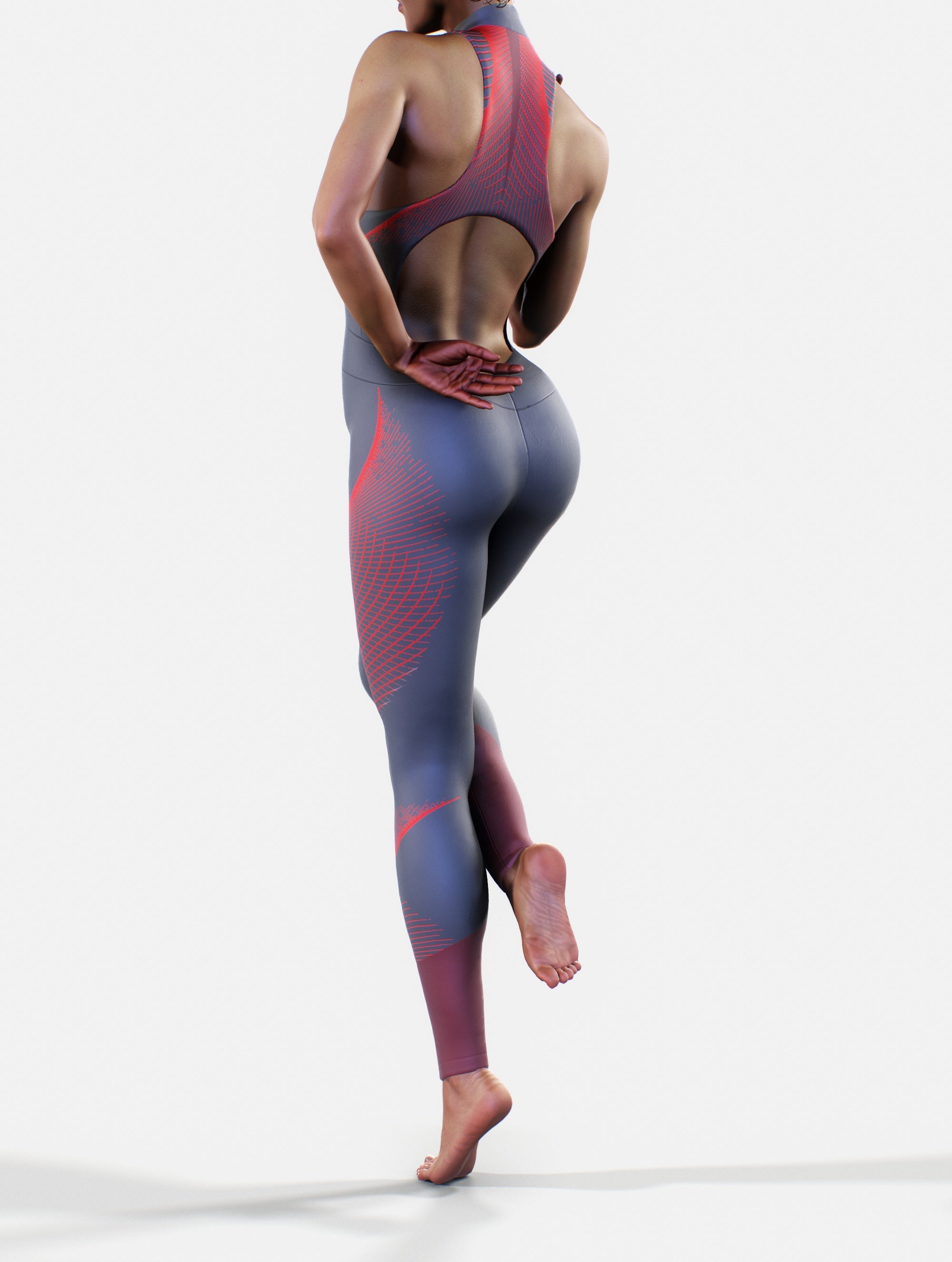 Waist-Shaping Queens Suit in Gray-unitard-bootysculpted