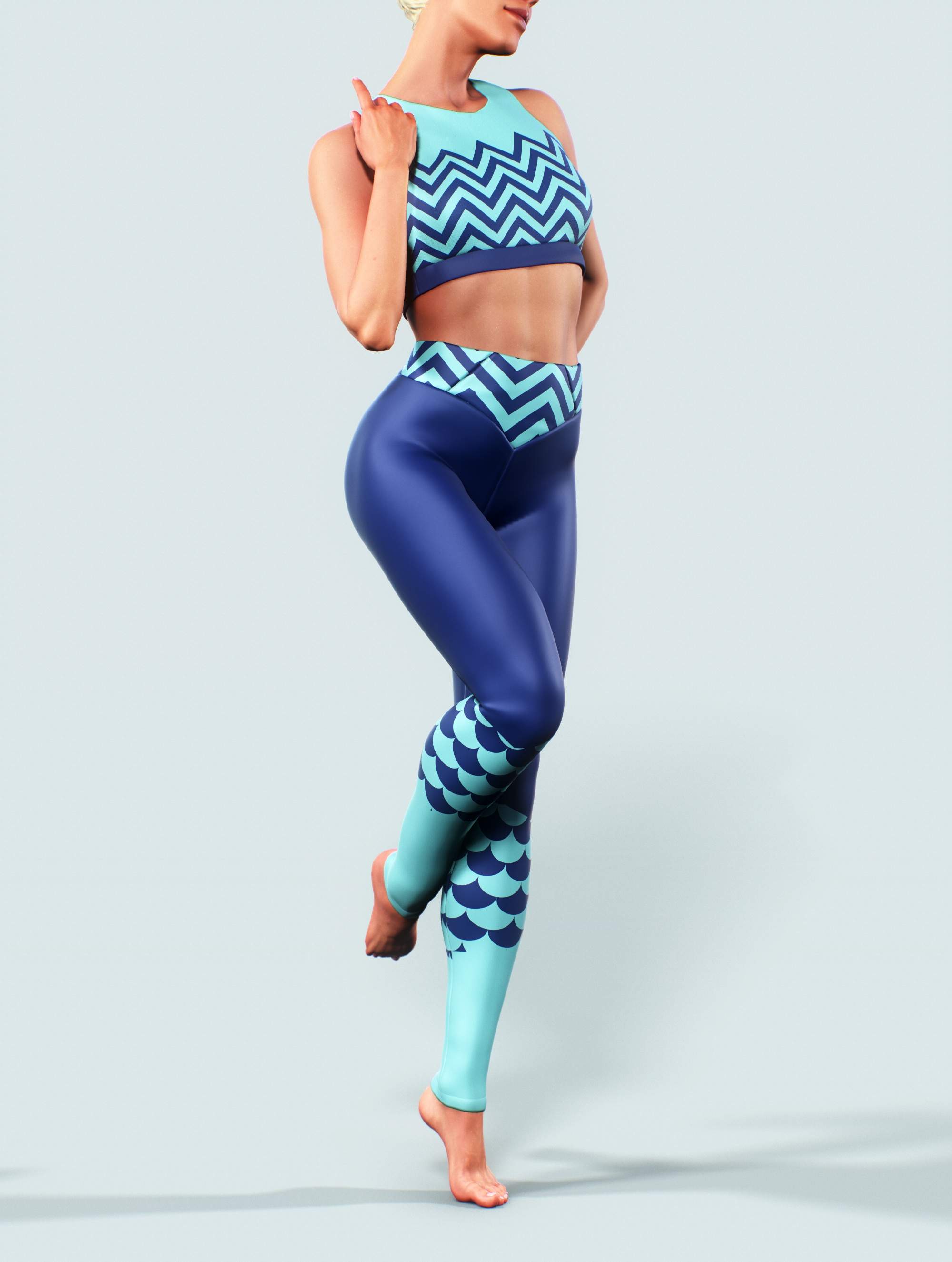 Wavy Navy Sports Bra-Sports bra-bootysculpted