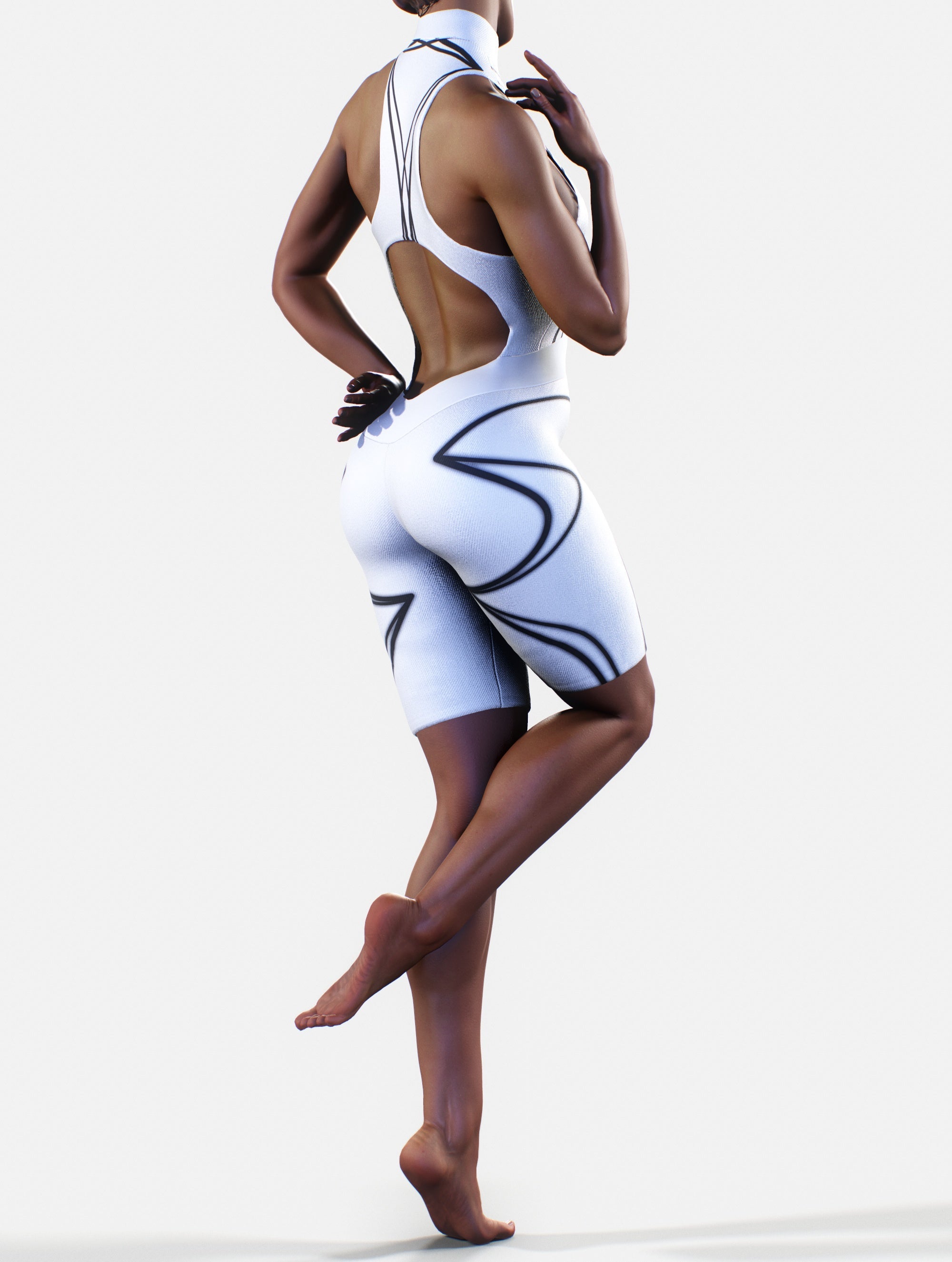 White Lines Shaping Unitard-unitard-bootysculpted