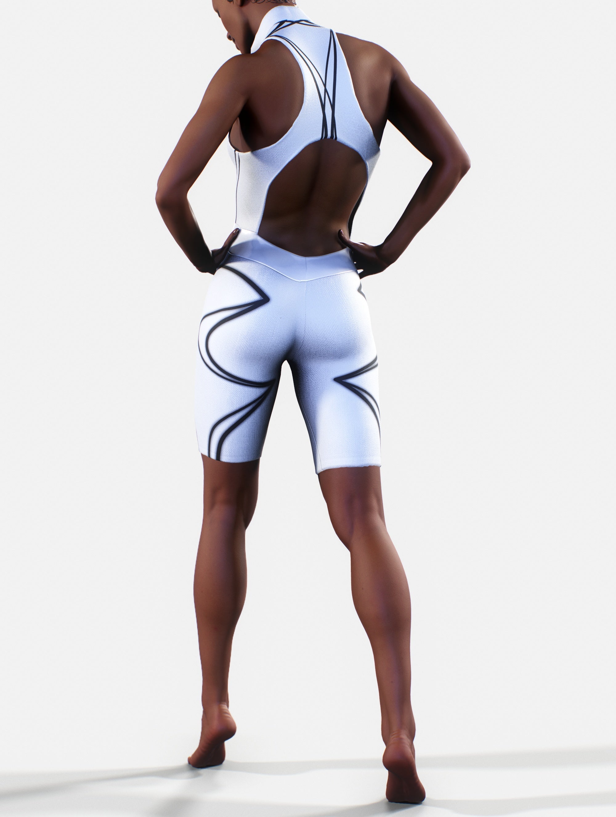White Lines Shaping Unitard-unitard-bootysculpted