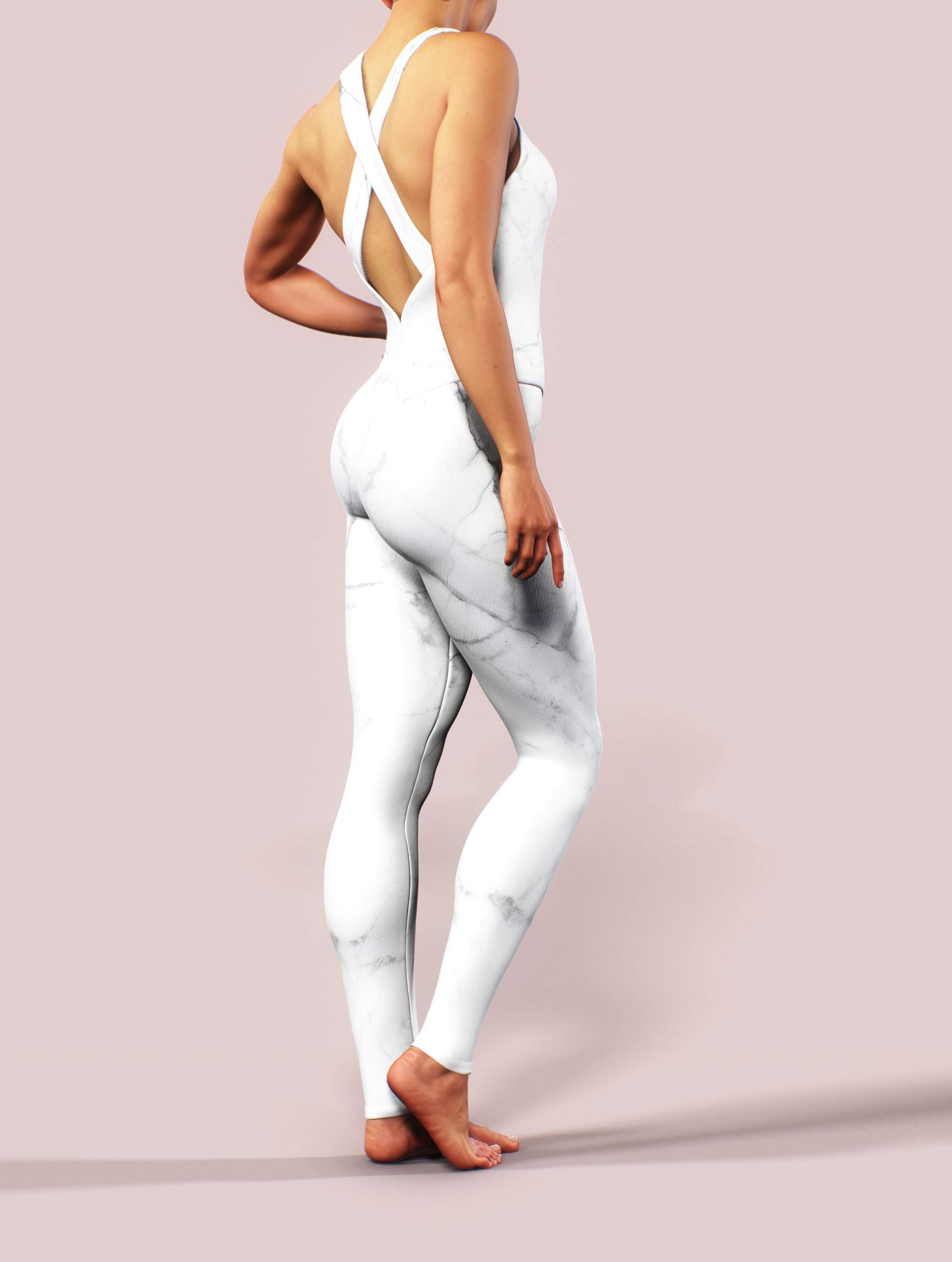 White Marble Catsuit-unitard-bootysculpted