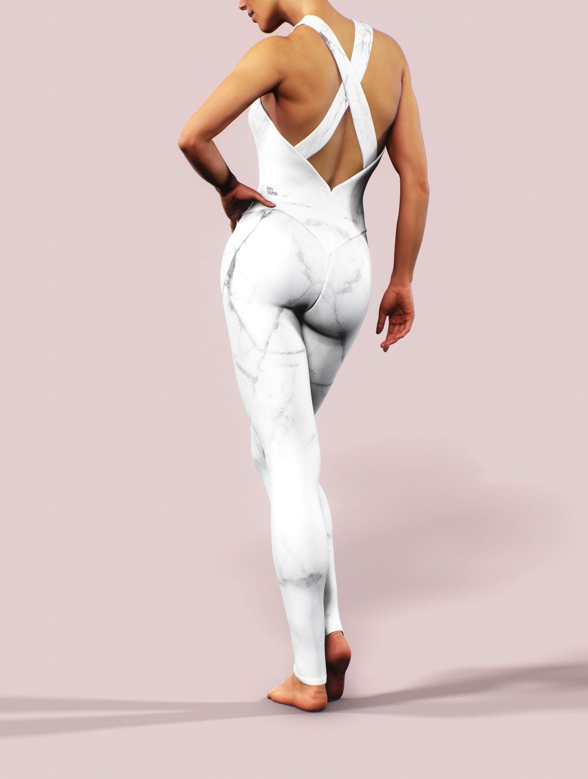White Marble Catsuit-unitard-bootysculpted