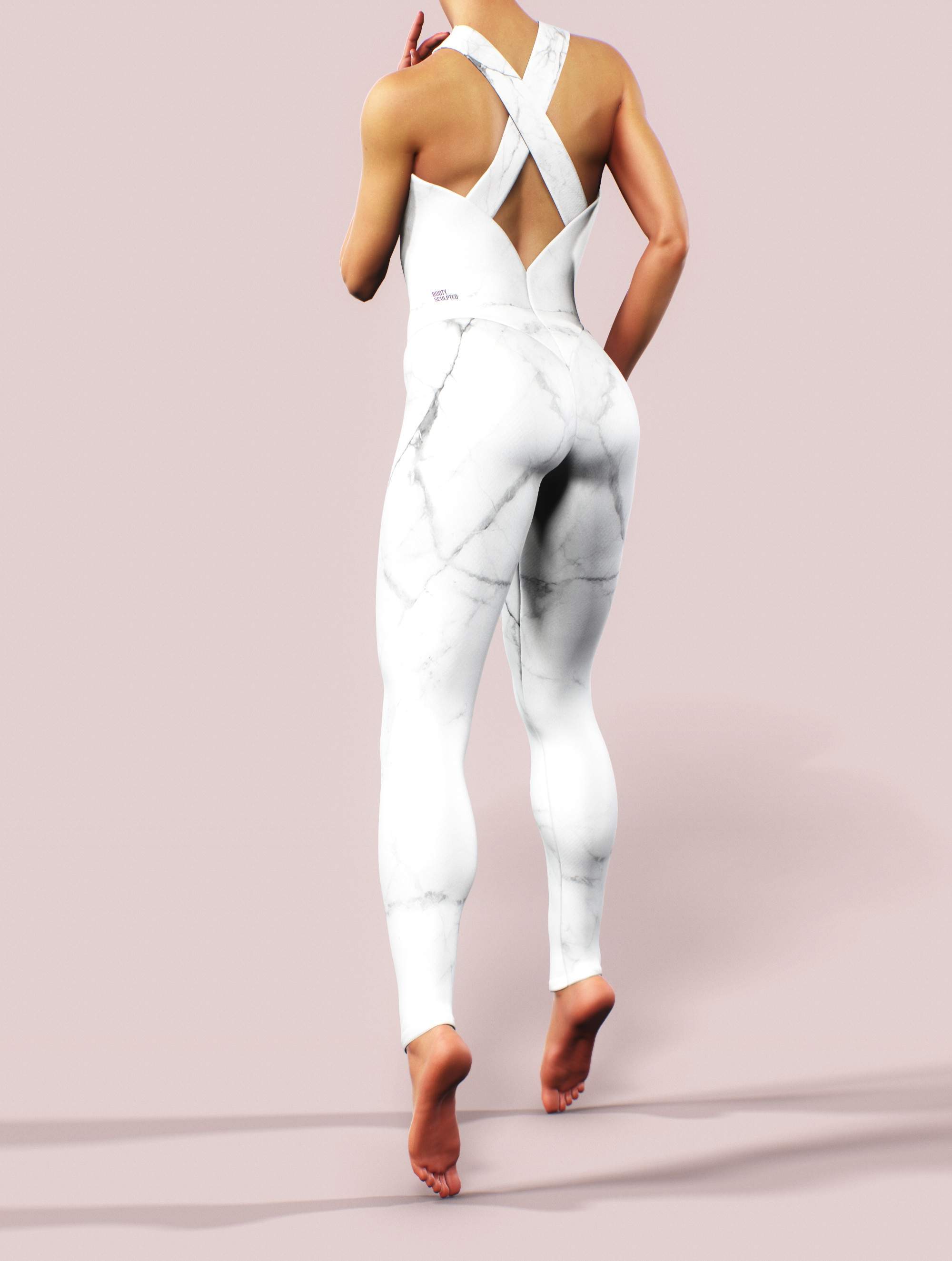 White Marble Catsuit-unitard-bootysculpted