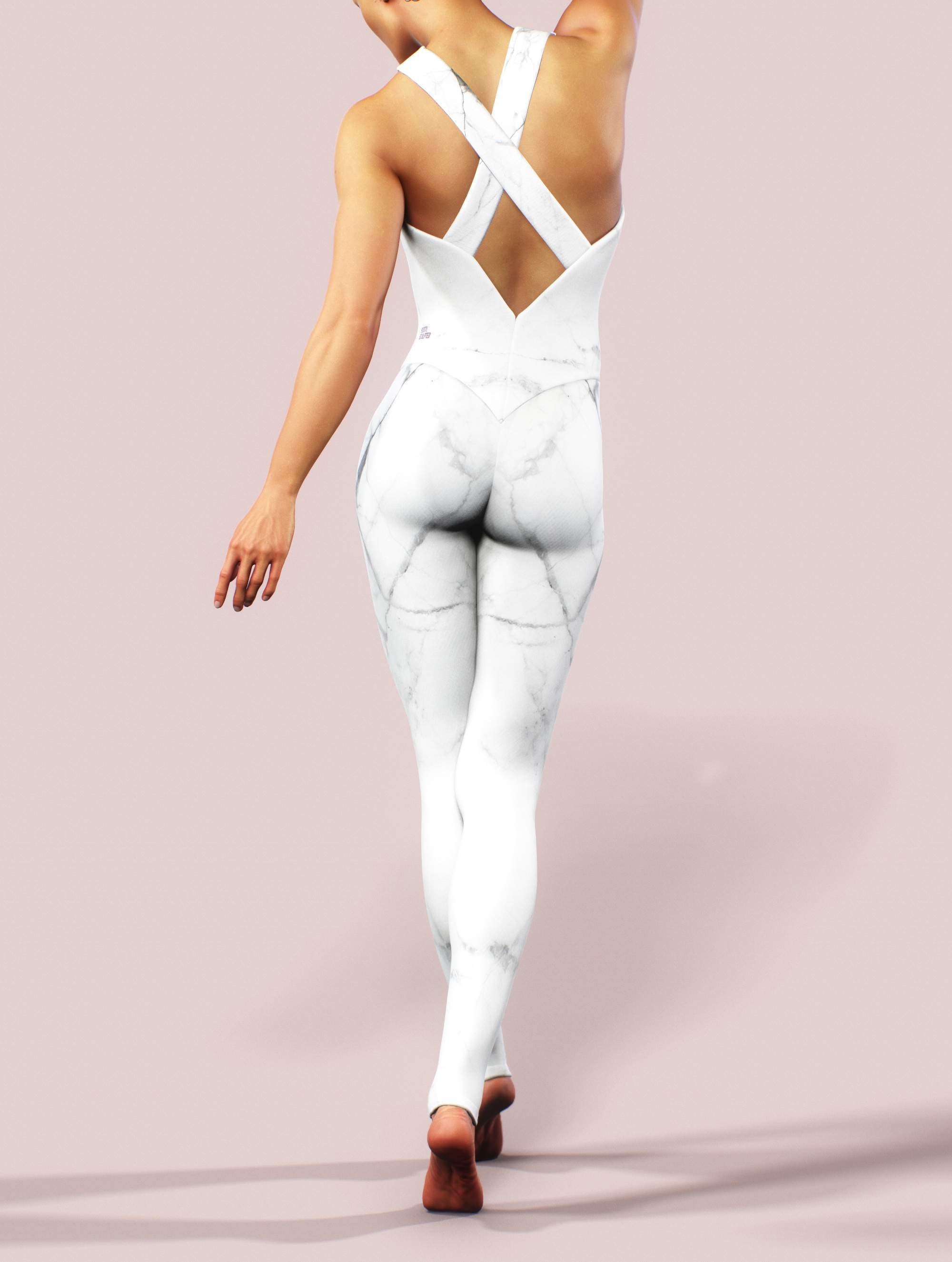 White Marble Catsuit-unitard-bootysculpted