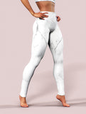 White Marble Leggings-High waisted leggings-bootysculpted