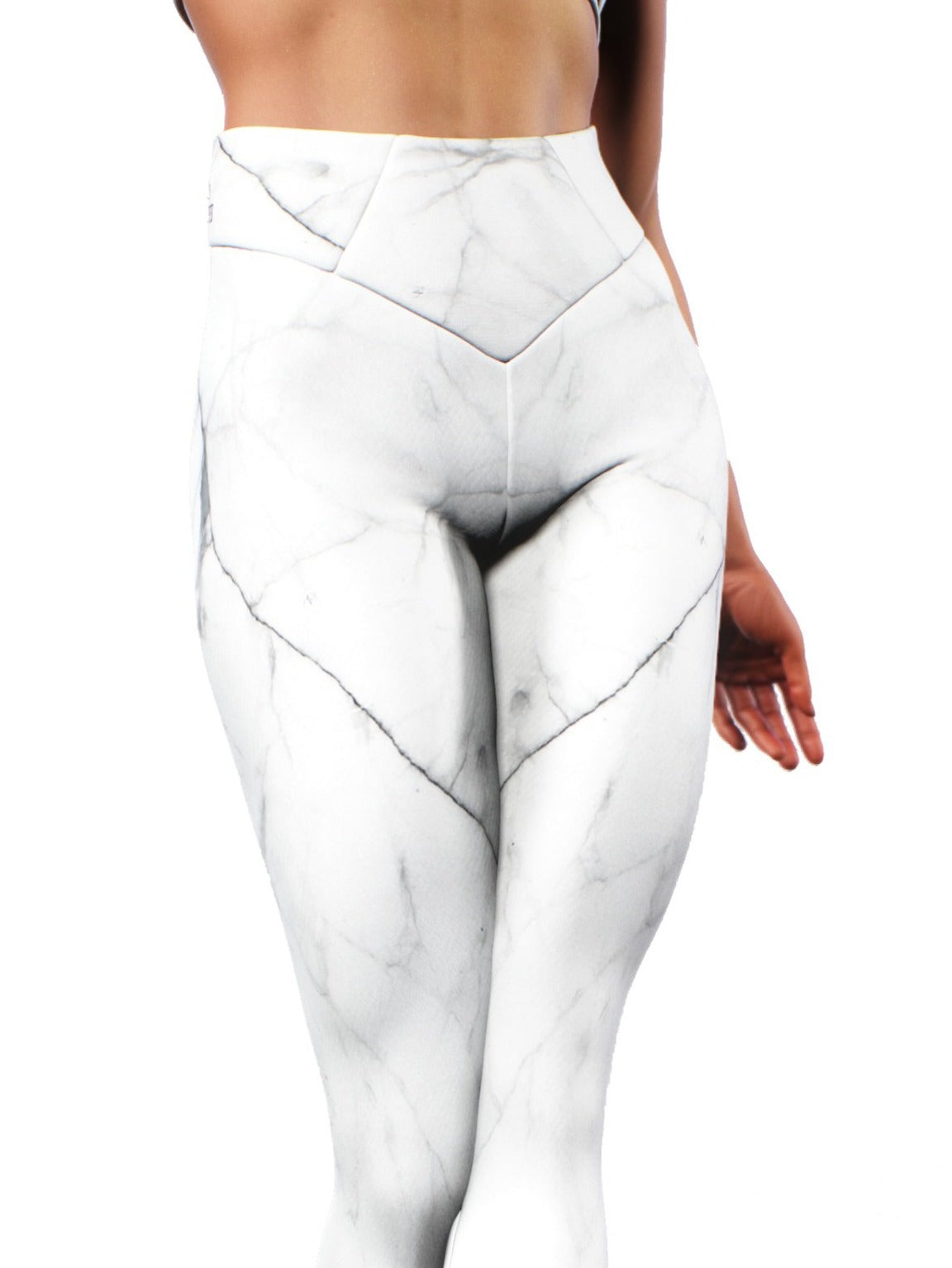White Marble Leggings-High waisted leggings-bootysculpted