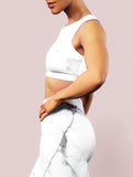 White Marble Sports Bra-Sports bra-bootysculpted