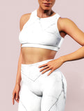 White Marble Sports Bra-Sports bra-bootysculpted