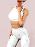 White Marble Sports Bra-Sports bra-bootysculpted