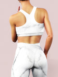 White Marble Sports Bra-Sports bra-bootysculpted