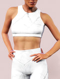 White Marble Sports Bra-Sports bra-bootysculpted