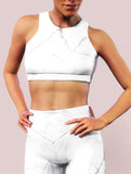 White Marble Sports Bra
