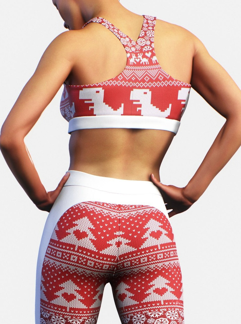 Xmas Dino Sports Bra-Sports bra-bootysculpted
