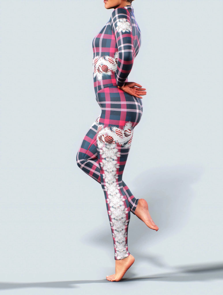 Xmas Plaid Zentai-unitard-bootysculpted