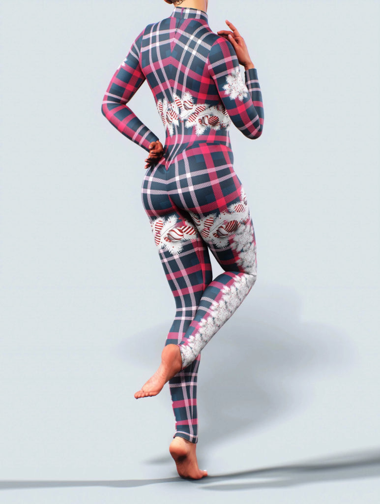 Xmas Plaid Zentai-unitard-bootysculpted