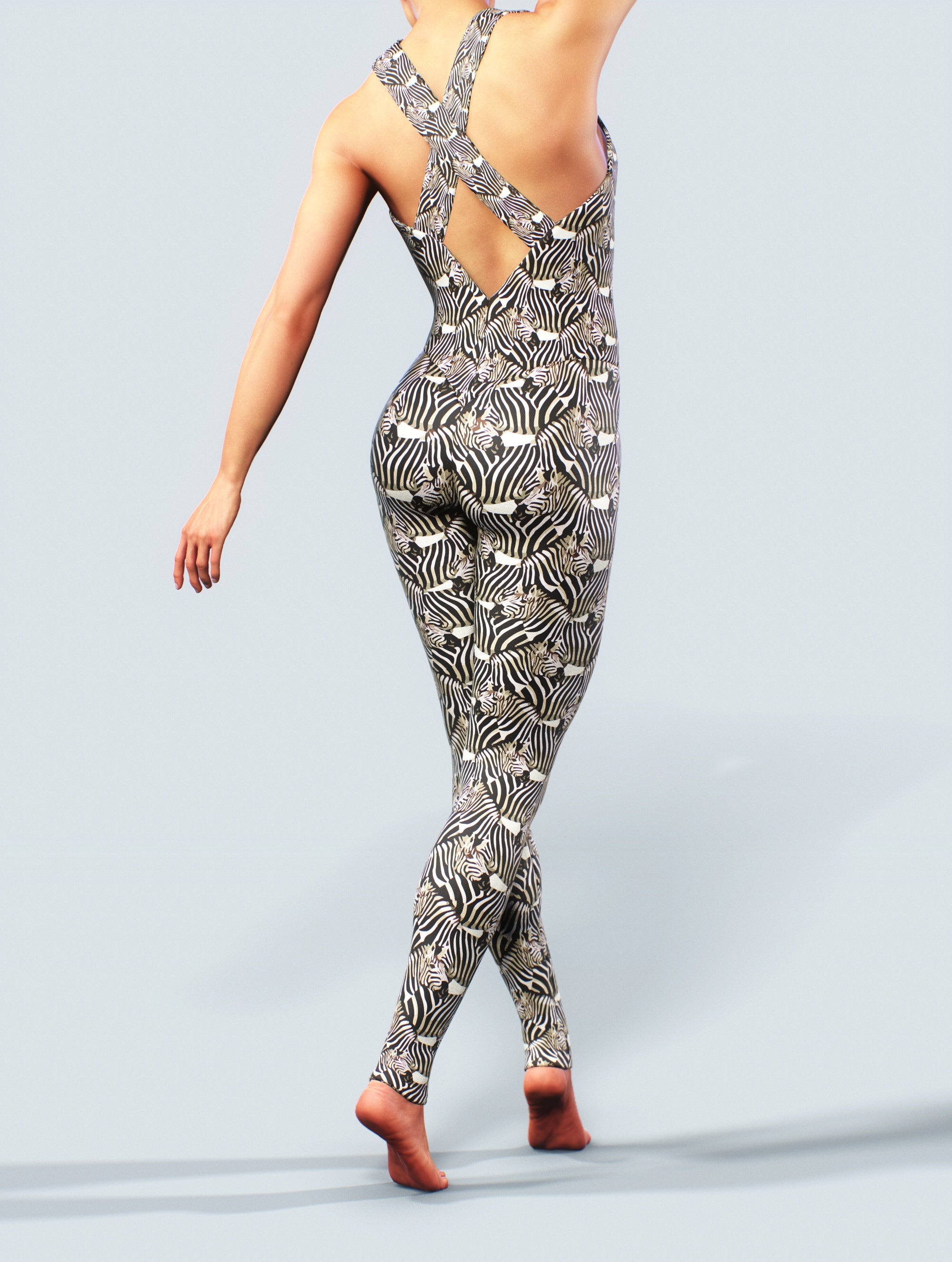 Zebra's Illusions Jumpsuit-unitard-bootysculpted