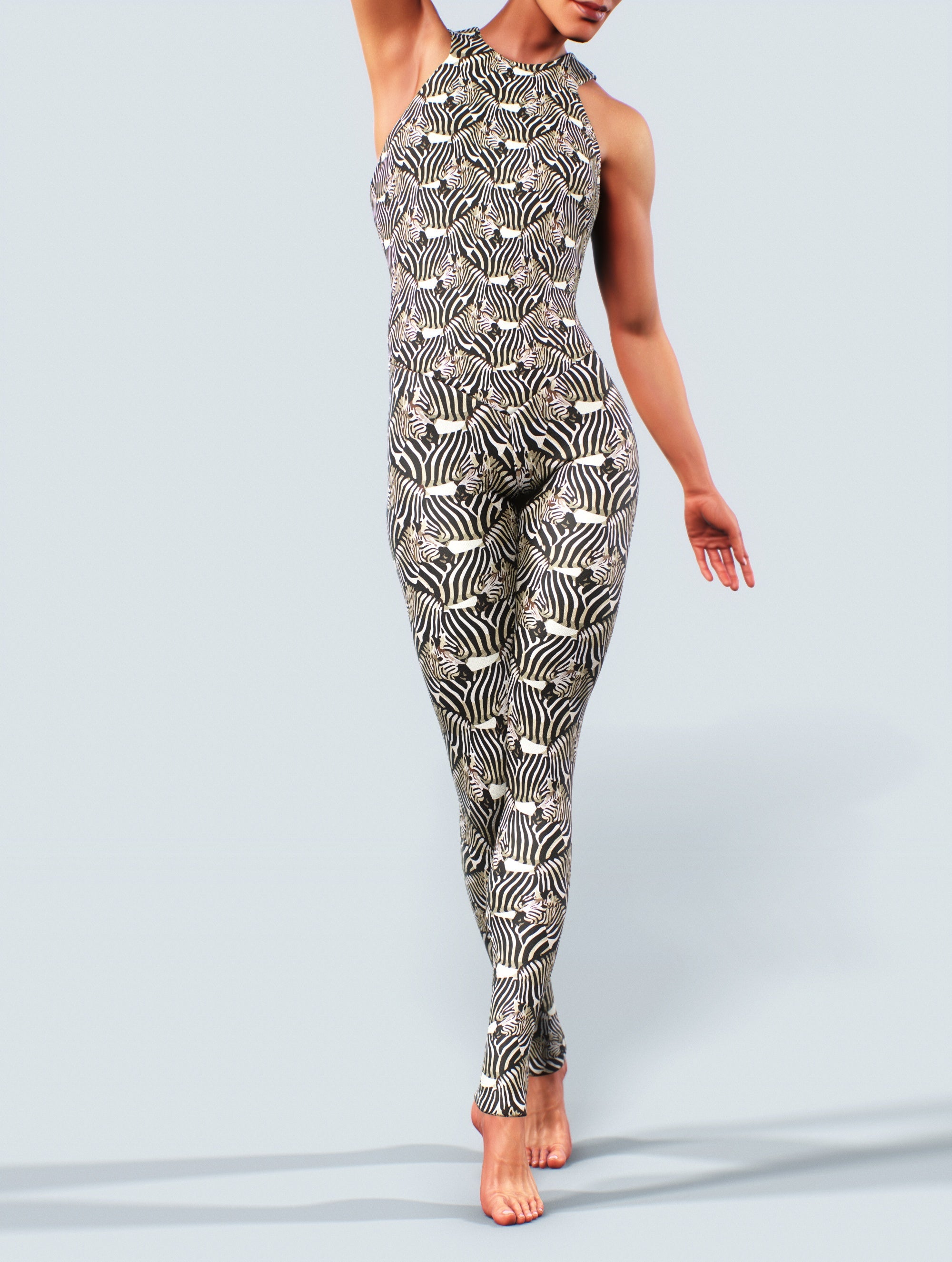 Zebra's Illusions Jumpsuit-unitard-bootysculpted