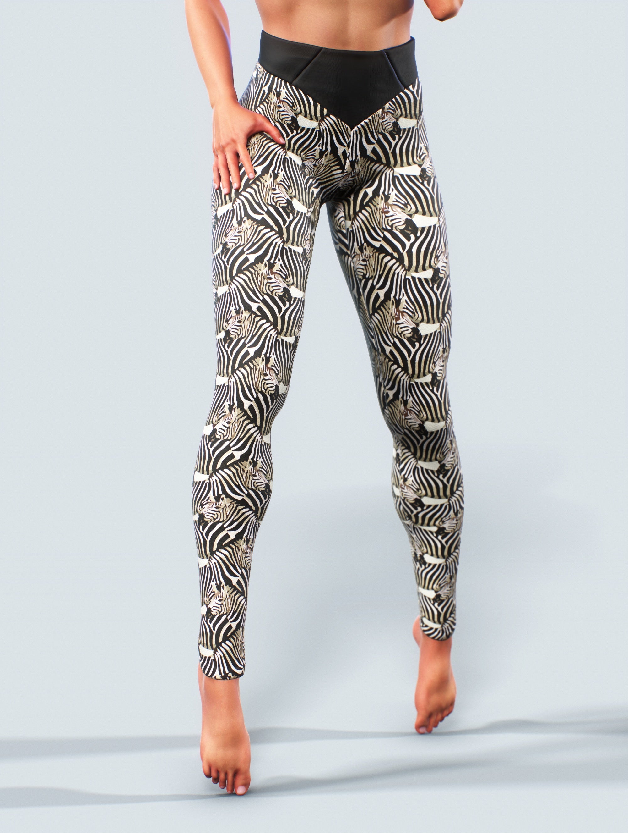 Zebra's Illusions Yoga Pants-High waisted leggings-bootysculpted