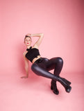 Black Leather Latex Leggings